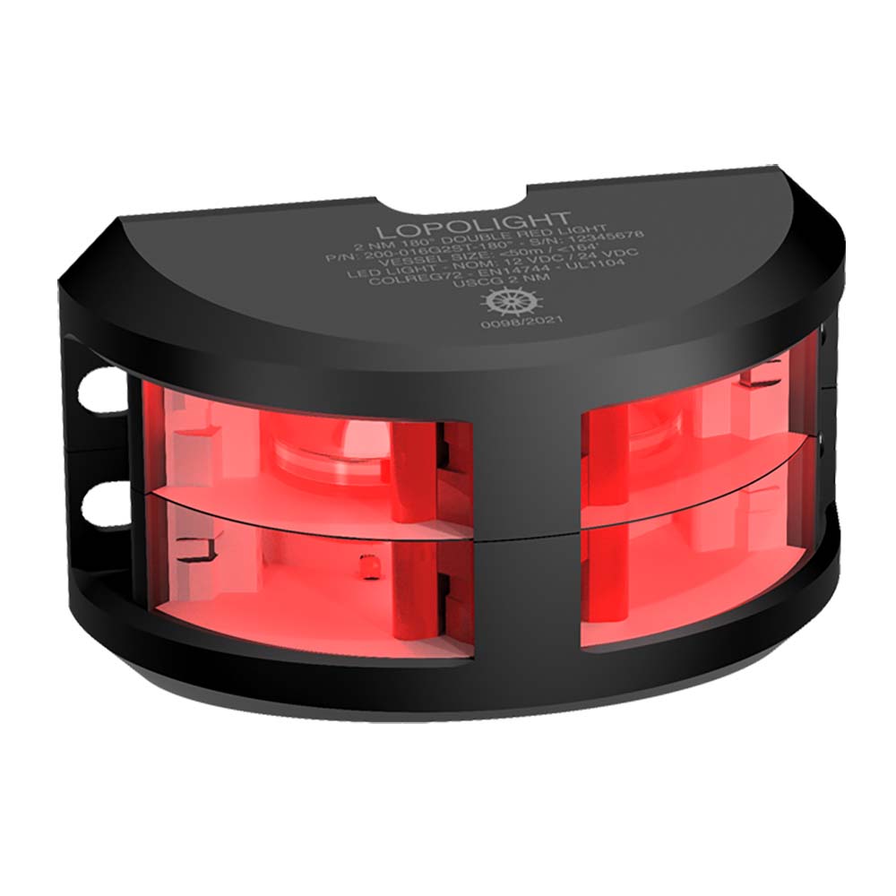 Lopolight Series 200-016 - Double Stacked Navigation Light - 2NM - Vertical Mount - Red -Black Housing [200-016G2ST-B]