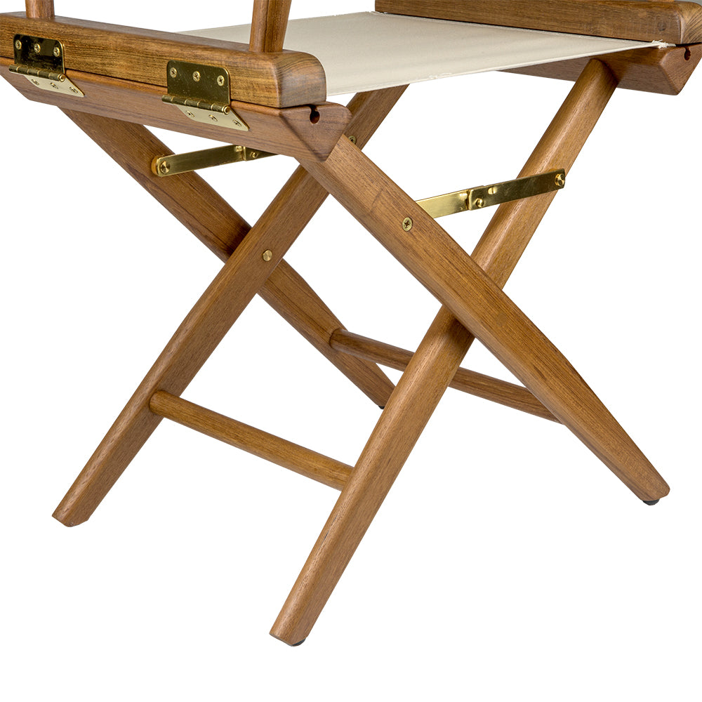 Whitecap Directors Chair w/Natural Seat Covers - Teak [60044]