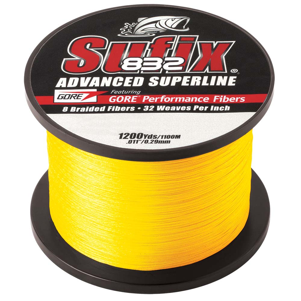 Sufix 832 Advanced Superline Braid - 20lb - Hi-Vis Yellow - 1200 yds [660-320Y]