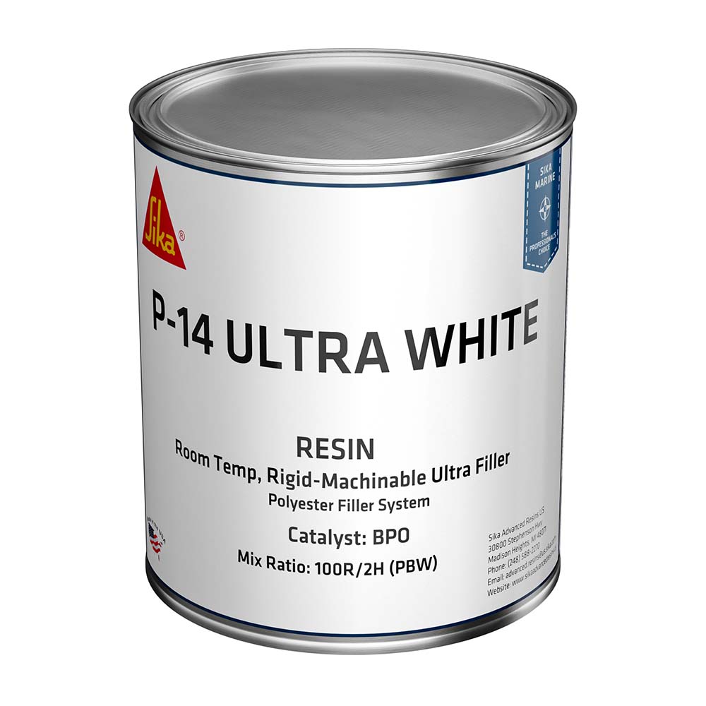 Sika SikaBiresin AP014 Polyester Fairing Compound White Base Quart Can BPO Hardener Required [606127]