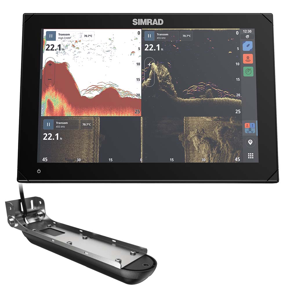 Simrad NSX 3012 12" Combo Chartplotter  Fishfinder w/Active Imaging 3-in-1 Transducer [000-15367-001] | GPS - Fishfinder Combos by Simrad 