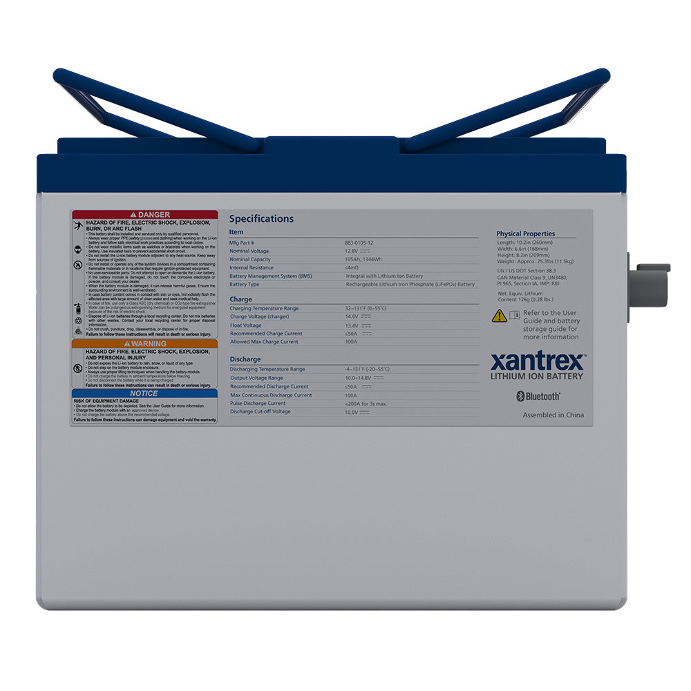 Xantrex Lithium Ion Phosphate (LiFePO4) Battery - 105AH - 12VDC