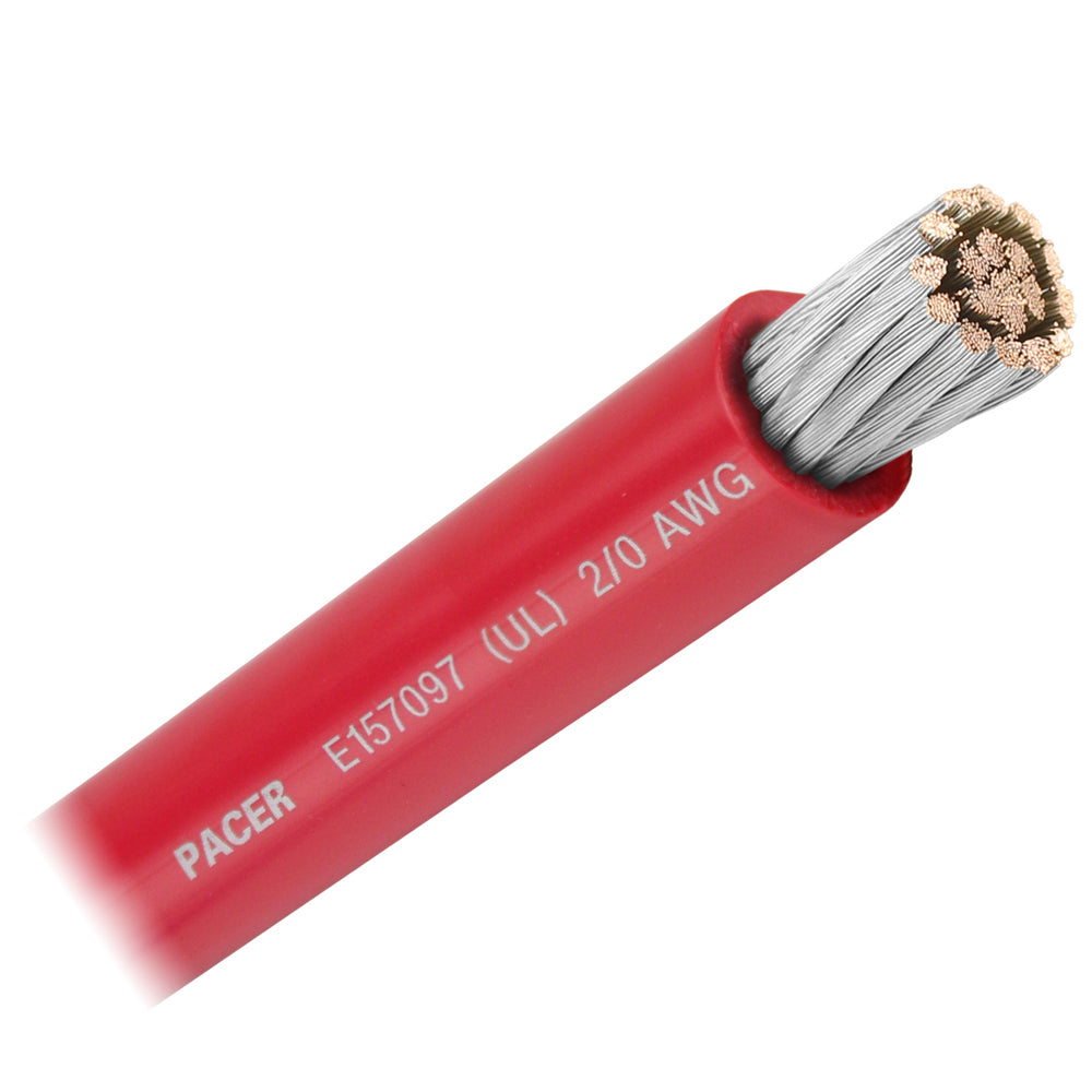 Pacer Red 2/0 AWG Battery Cable - Sold By The Foot [WUL2/0RD-FT]