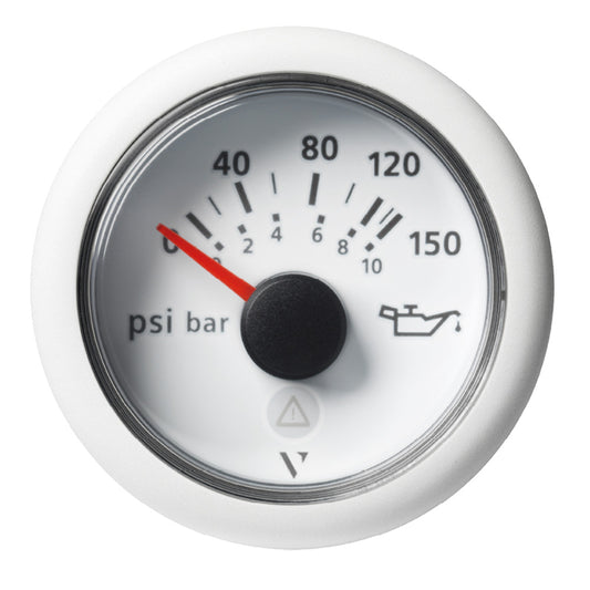 Veratron 52mm (2-1/16") ViewLine Engine Oil Temperature Pressure Gauge - 150 PSI - White Dial  Bezel [A2C59514202] | Gauges by Veratron 