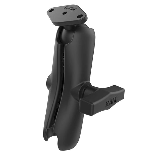 RAM Mount RAM Double Socket Arm w/Diamond Plate - C Size Medium