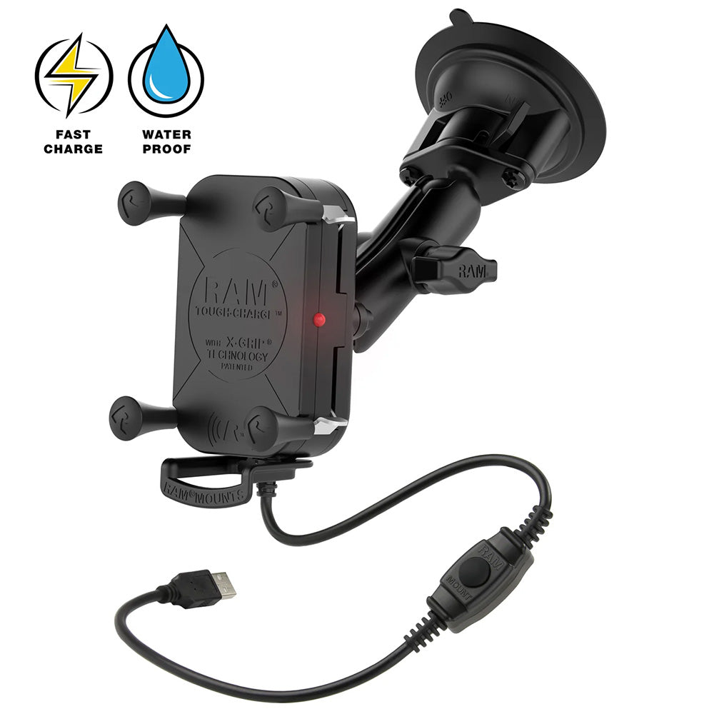 RAM Mount RAM Tough-Charge 15W Wireless Charging Suction Cup Mount