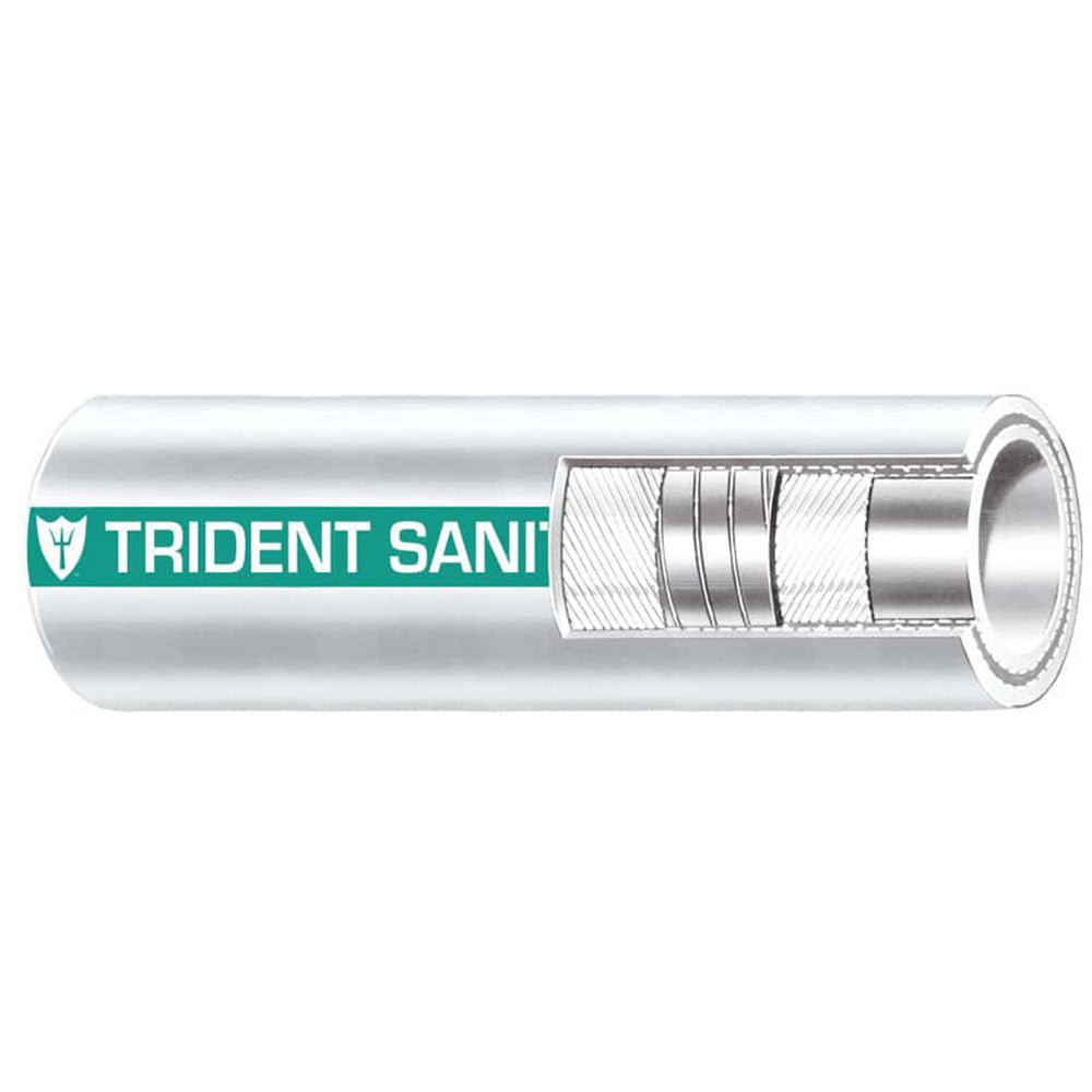 Trident Marine 1-1/2" Premium Marine Sanitation Hose - White with Green Stripe - Sold by the Foot [102-1126-FT] | Hose by Trident Marine 